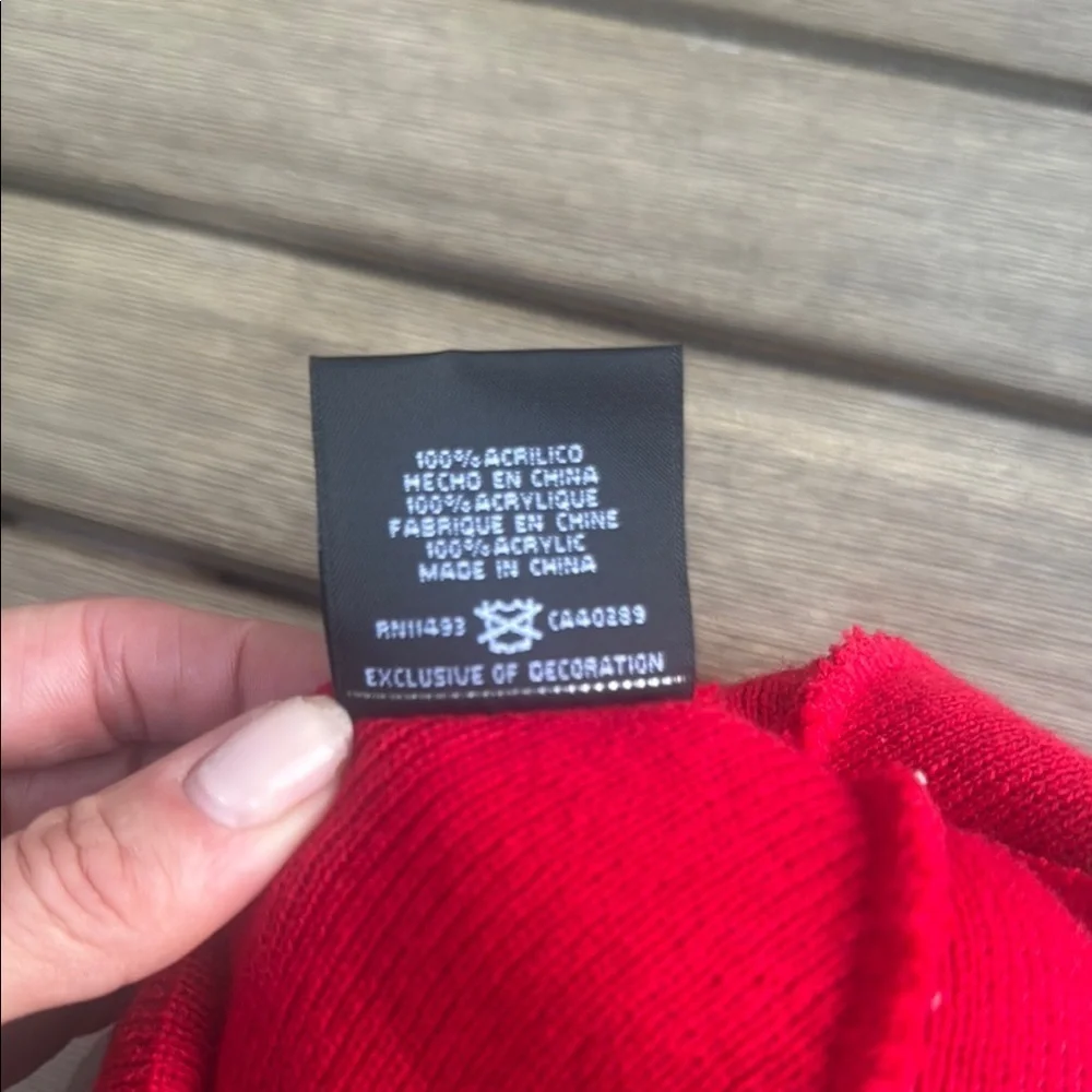 New Era Red Beanie with Embroidered Logo